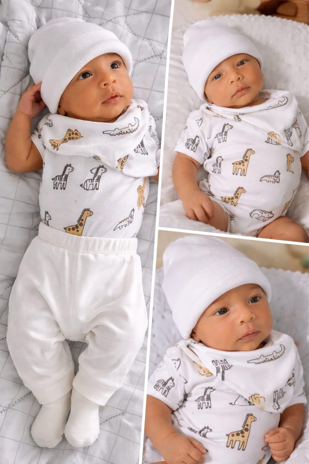 Bebé con gorrito y body