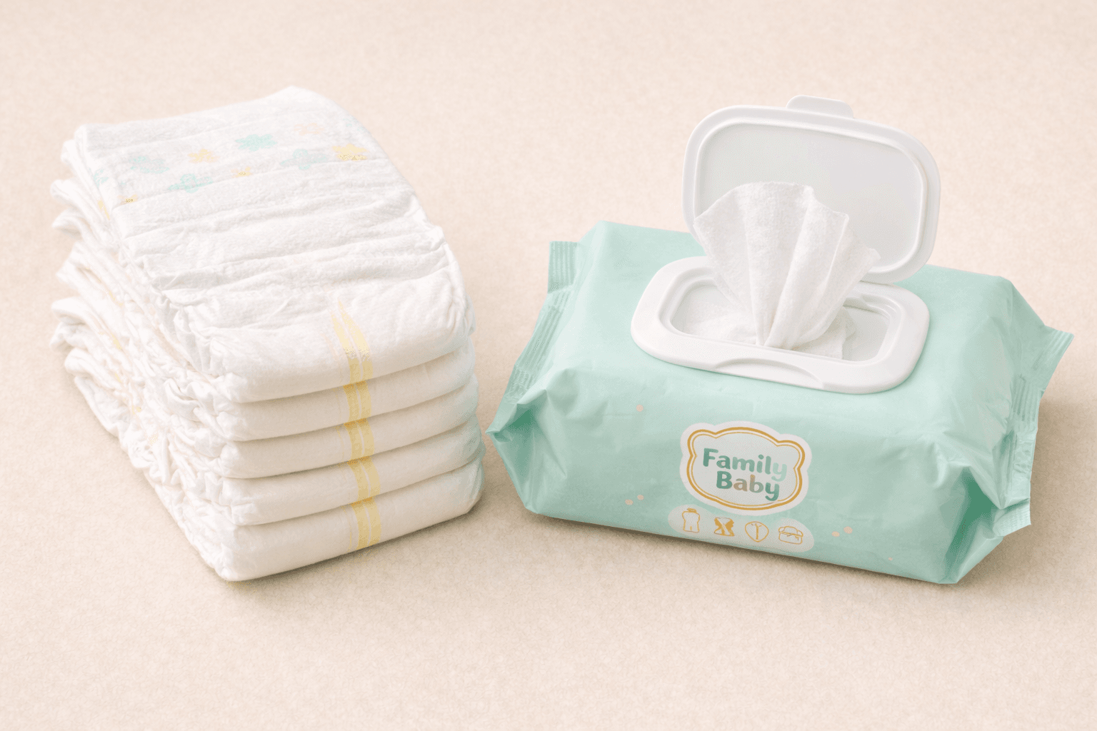Guia > Lo esencial para recibir a tu bebé > Lo infaltable para tu bebé > Pañales y pañitos húmedos > Imagen
